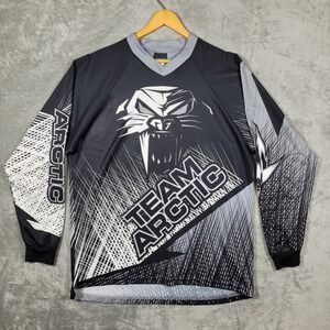 Vintage Arcticwear Jersey Mens Large Black Team Arctic Cat Racing Long Sleeve